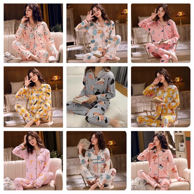 KZ_Set piyama pp premium kerah import / stelan baju tidur pp wanita krah muslimah /  Set piyama pp wanita kerah import murah