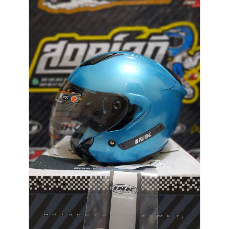 HELM INK METRO 2 ICE BLUE DOUBLE VISOR HELM TOURING INK METRO ORIGINAL HELM INK METRO ASLI ORI NO KW
