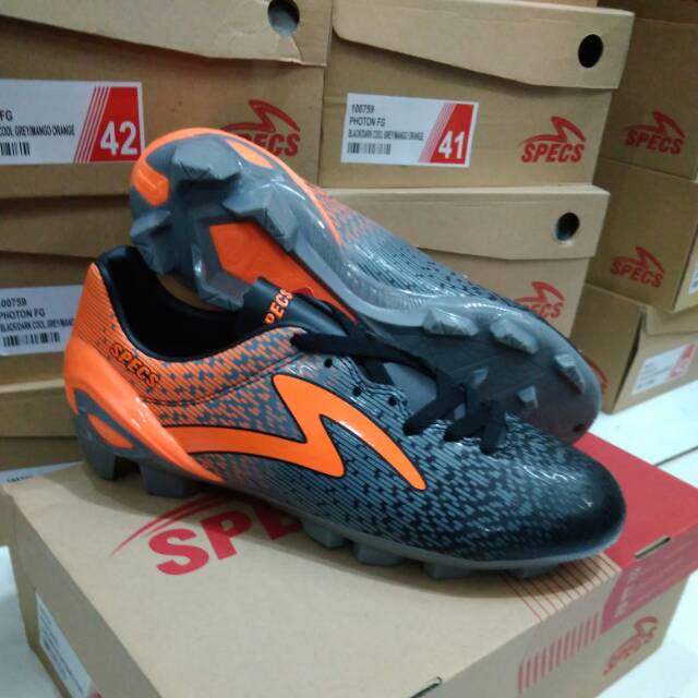 Sepatu bola specs photon black/orange