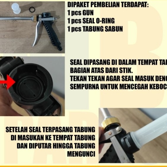 Gun Sprayer Cuci Mobil + Tabung Sabun / Semprotan Steam High Pressure