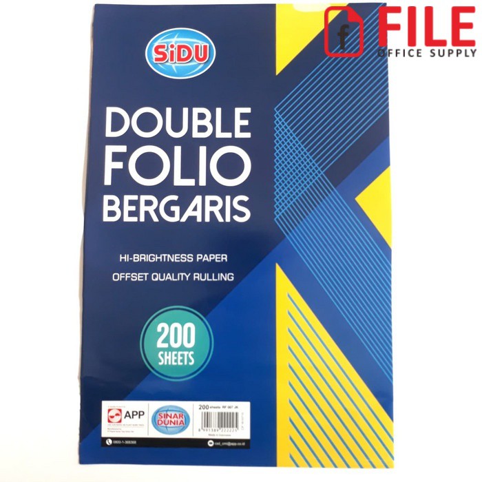 

Kertas Double Folio Garis / Rulling Folio Sinar Dunia (200 Lembar)