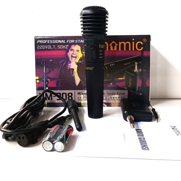 MICROPHONE SINGLE WIRELESS/KABEL HOMIC HM-298 MICROPHONE KARAOKE KUALITAS TERBAIK