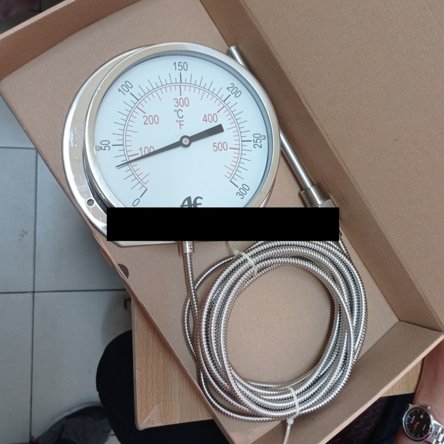 Thermometer Gauge Kapiler 4 &quot; Bottom 300 celcius