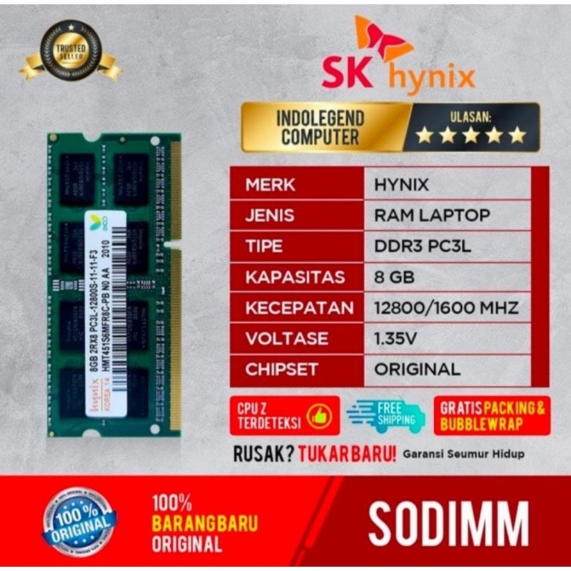 RAM HYNIX SODIM DDR3 8GB L PC12800