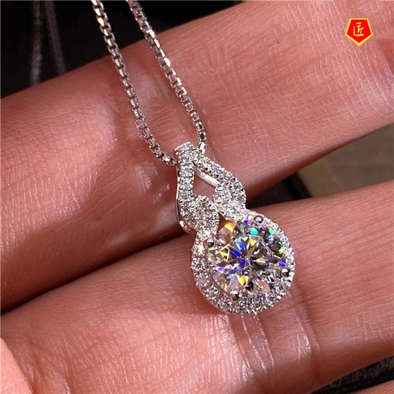 [Ready Stock]Moissanite Pendant Women's Classic Fashion Gourd Necklace