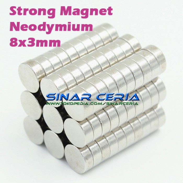 BEST SELLER x3mm Magnet Neodymium super kuat Silinder N52 ukuran 8x3mm Magnet Asli