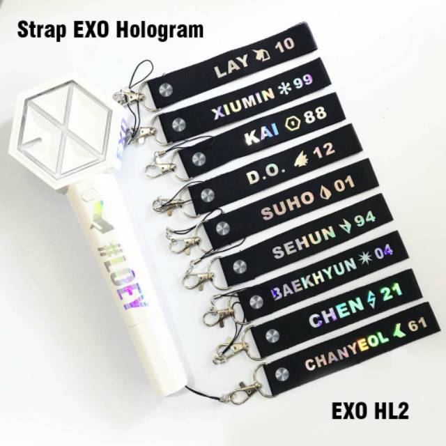 Strap hologram EXO Strap Lanyard Gantungan Kunci EXO BTS