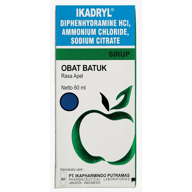 Ikadryl 60 mL - Obat batuk berdahak anak rasa apel - Ikapharmindo