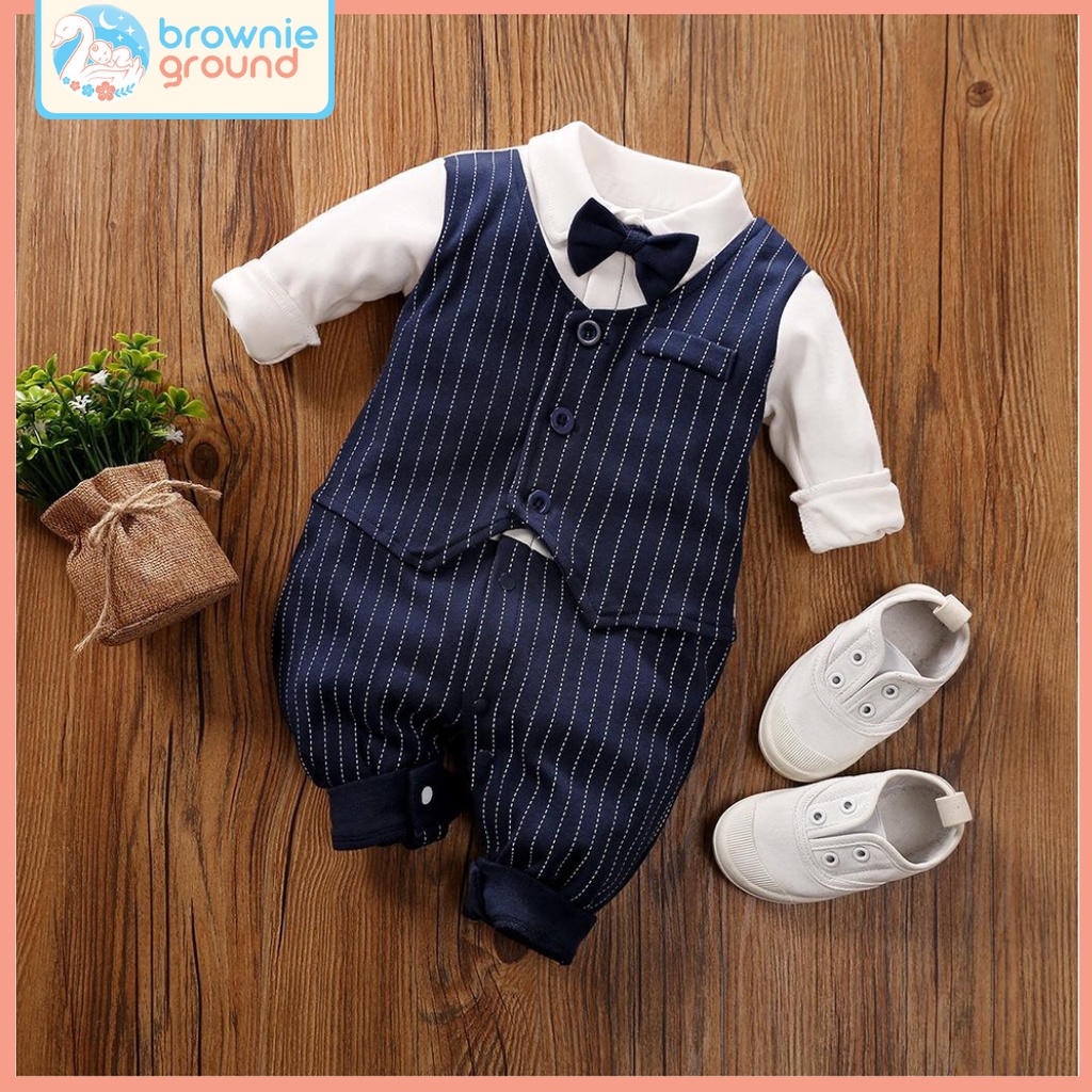 Baju anak import bahan tebal halus 100% cotton motif tuxedo baju bayi newborn terlaris BA-257