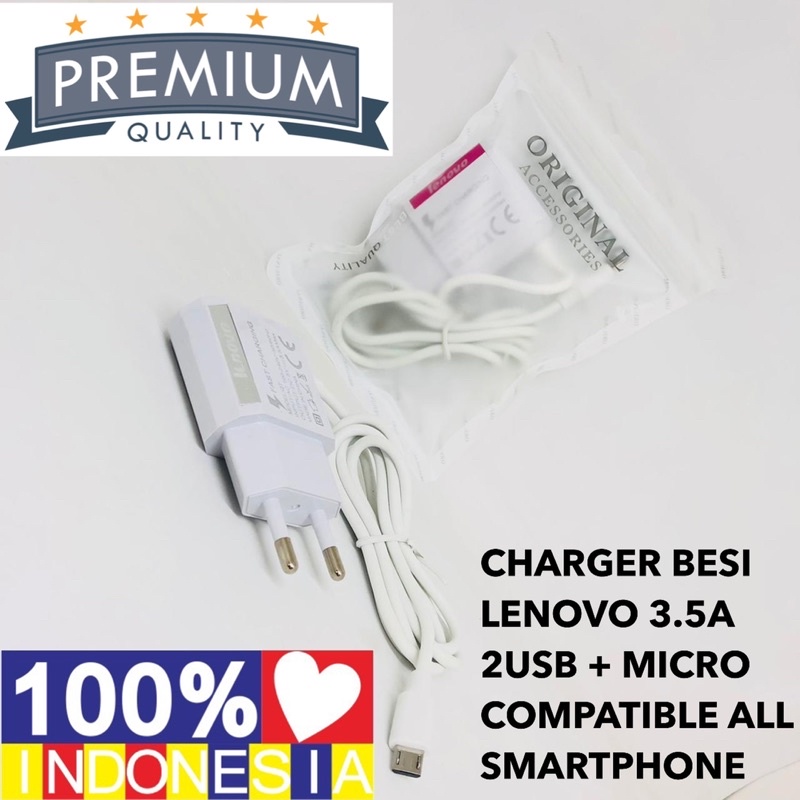 PROMO CHARGER LOGO BESI 3.5A 2USB ADVAN LENOVO MICRO SAMSUNG OPPO VIVO XIAOMI ASUS SMART POWER CHARGING