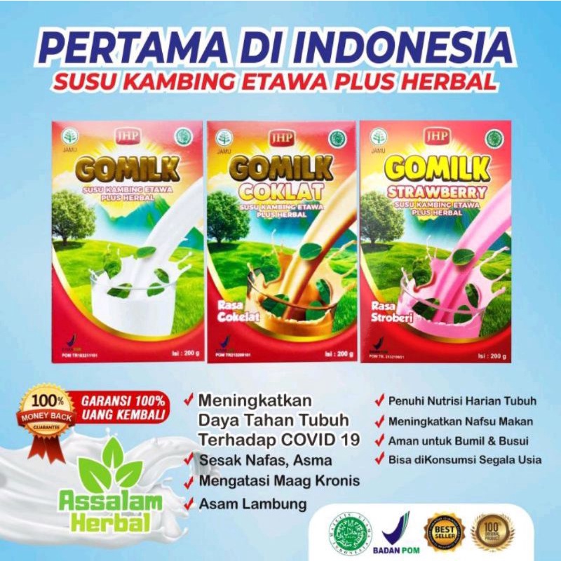 

Gomilk Susu Kambing Etawa Plus Herbal Original Susu Herbal Alami Untuk Daya Tahan Tubuh