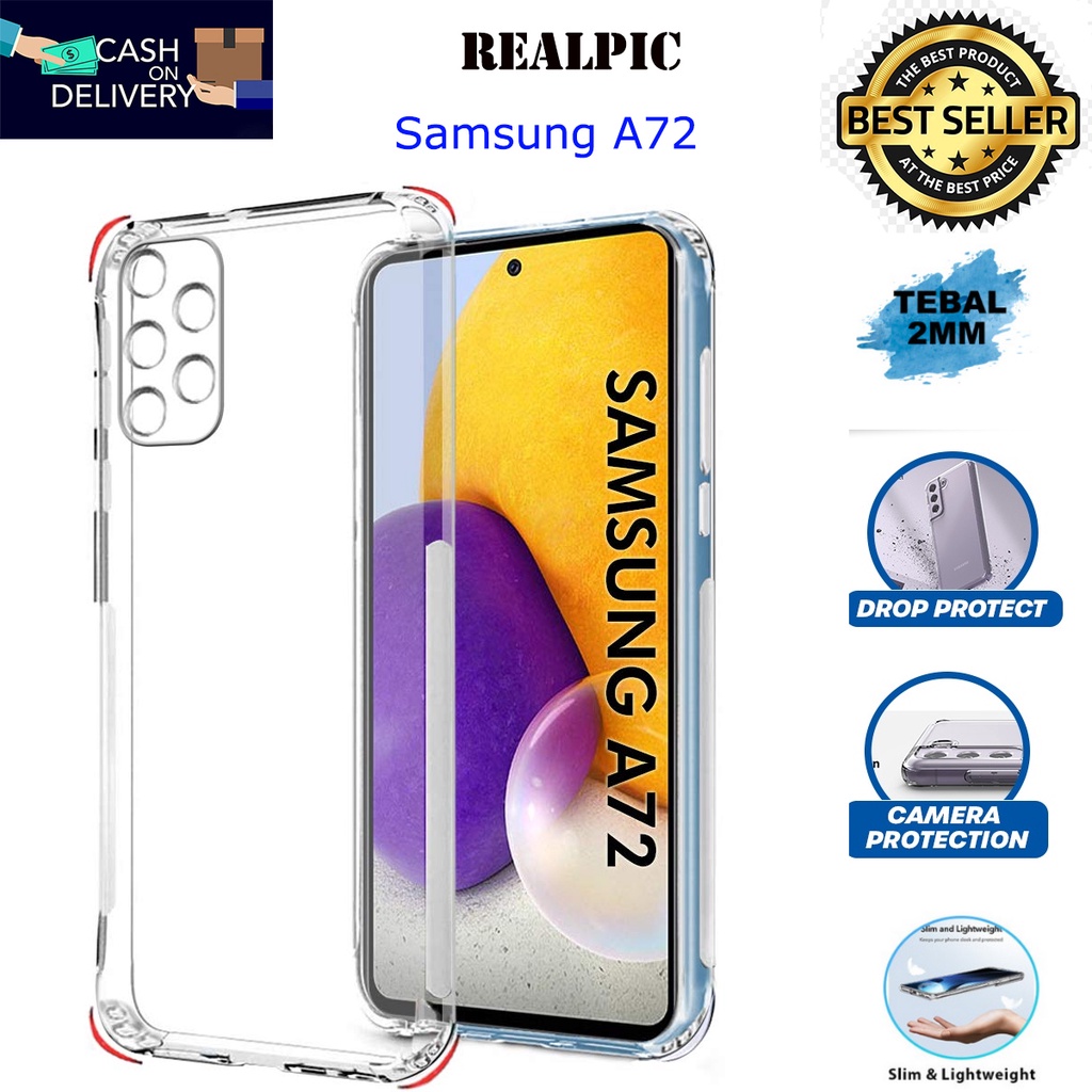 Case Samsung Galaxy A72 Casing Clear HD KETEBALAN 2MM BENING TRANSPARAN TPU Premium Softcase