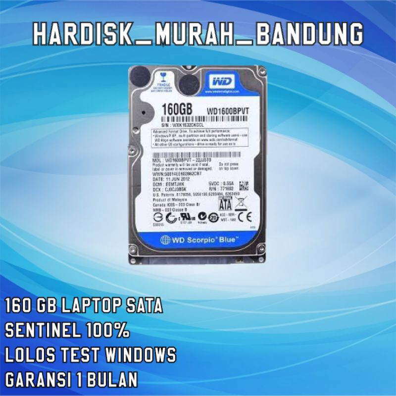 Hardisk 160 gb laptop sata 2.5 inc