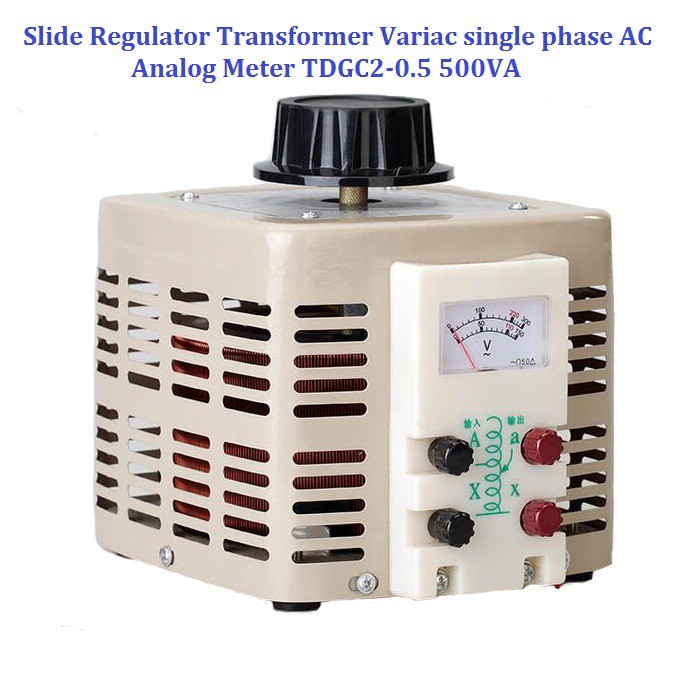 Slide Regulator Transformer Variac single phase AC Analog Meter TDGC2-0