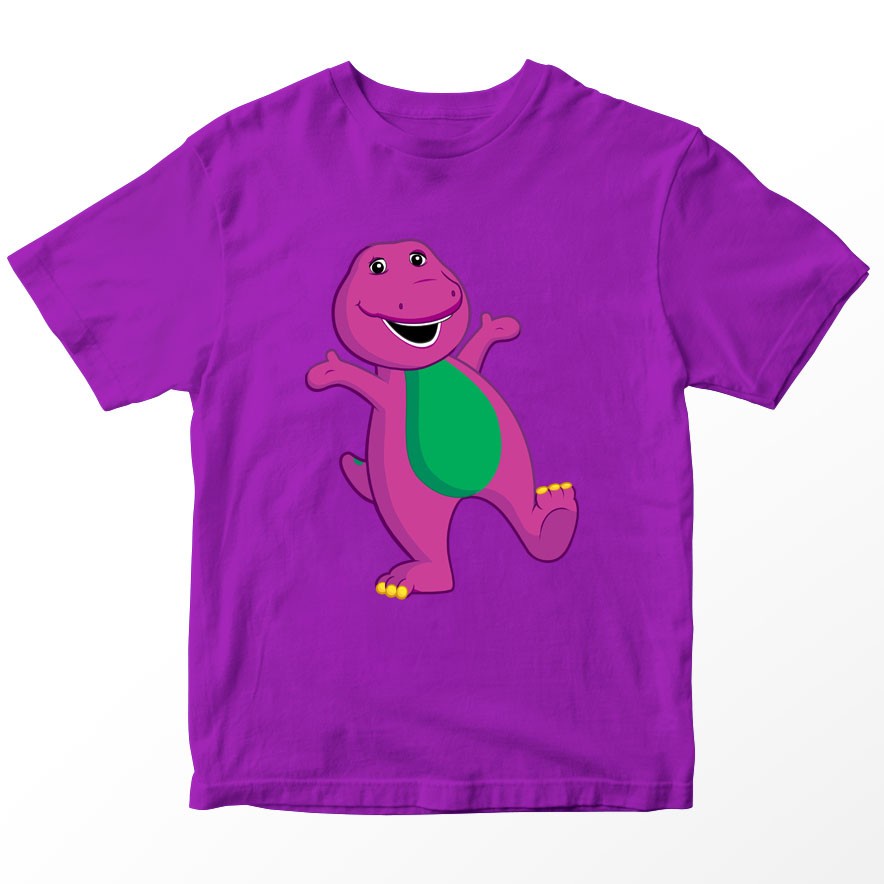 Kaos Anak Barney, Laki-laki Perempuan Warna Ungu Tua Umur 1-10 Tahun