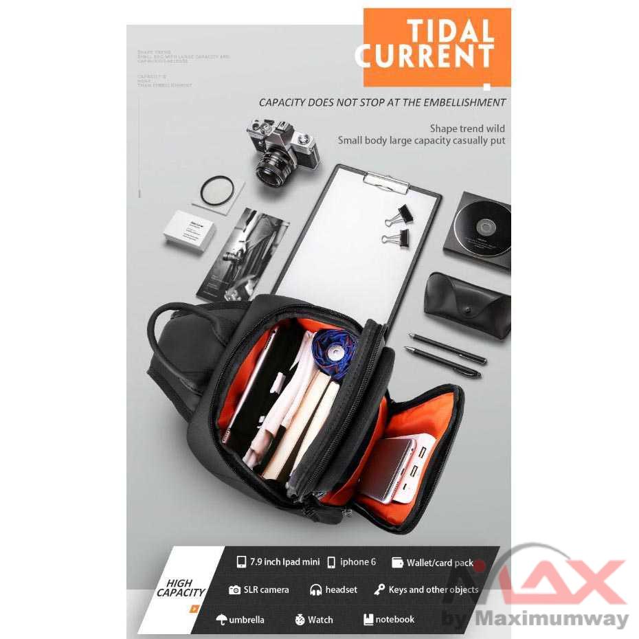 Tas Selempang Pria Tas Kerja Tas Travel Tas Pasport Anti Copet Tas Sling Bag Pria Tas Import dengan USB Charger Slot kerja kantor  Fashion Men Crossbody Bag Anti-theft USB Charging Waterproof Shoulder Bags Fit For 9.7 Inch iPad Business Chest Bag For Men