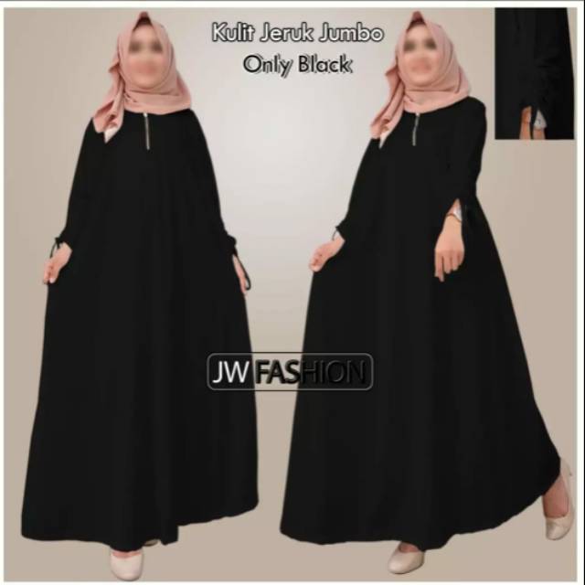 Gamis jumbo khusus hitam / gamis muslim / baju wanita / gamis jumbo / dress jumbo / baju wanita keki