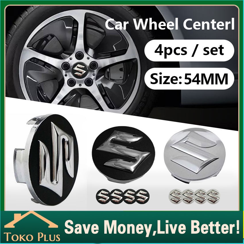 4Pcs Tutup Dop Velg Emblem Mobil SUZUKI 54MM Wheeldop Tutup Tengah Velg Mobil Tutup dop Ban Mobil Do