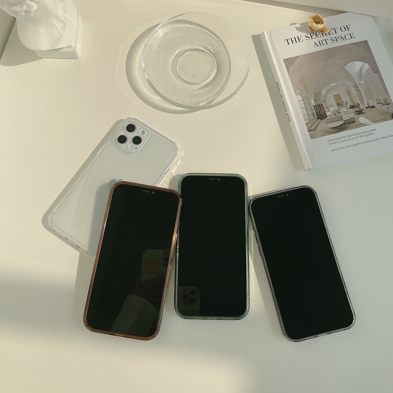 Case Pelindung Transparan Warna Hijau Coklat Untuk Iphone 14 PRO MAX