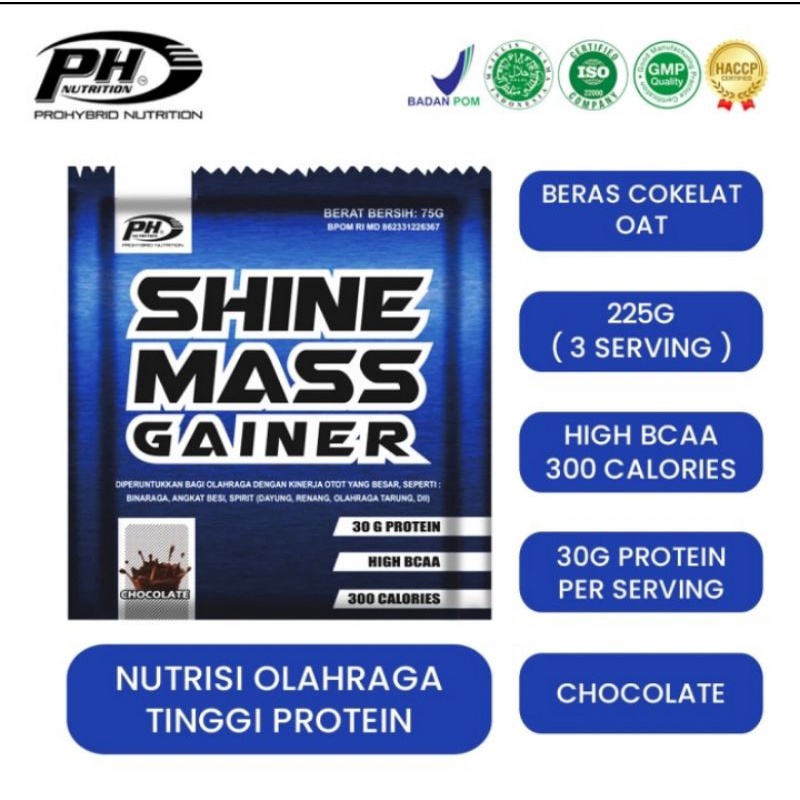 PH PROHYBRID NUTRITION SHINE MASS GAINER KEMASAN ECERAN PERSACHET
