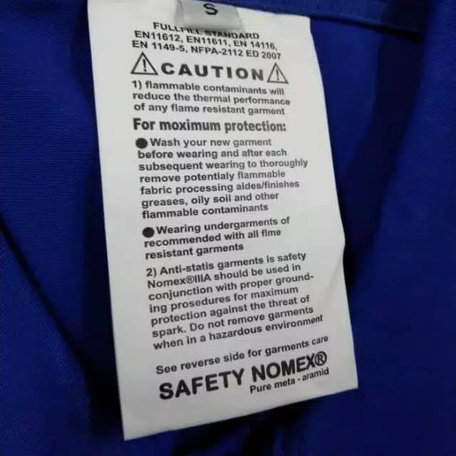 NOMEX IIIA Wearpack Safety Coverall Tahan Api Seragam Kerja Proyek Untuk Tambang Lengan Panjang