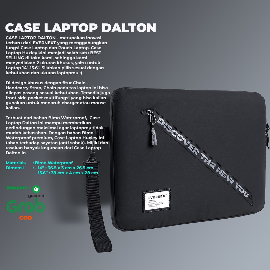 DALTON Tas Case Pouch Laptop 14 inch dan 15,6 inch Waterproof Memberikan Perlindungan Maksimal Bisa 