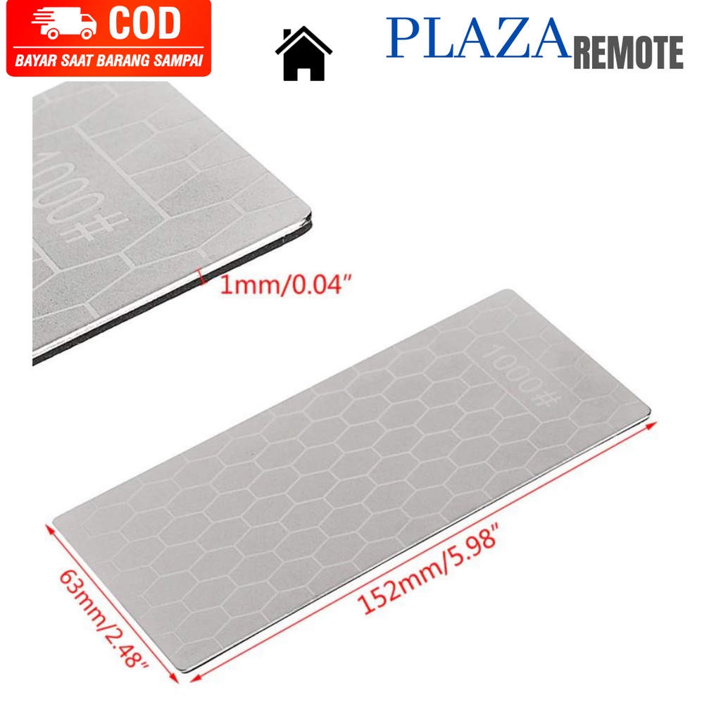 BATU PENGASAH PISAU DIAMOND SHARPENING PLATE GRID 400 # 600 # 1000 # 1200 #