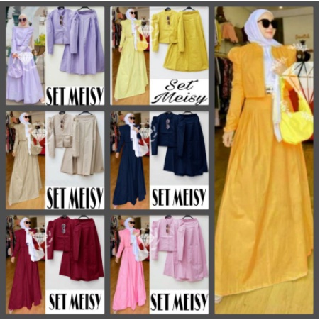 PROMO LEBARAN SET STELAN ROK MEISY JUMBO BIGSIZE BUSUI KATUN PARIS ADA VIDEO REAL PICT KEKINIAN 2022