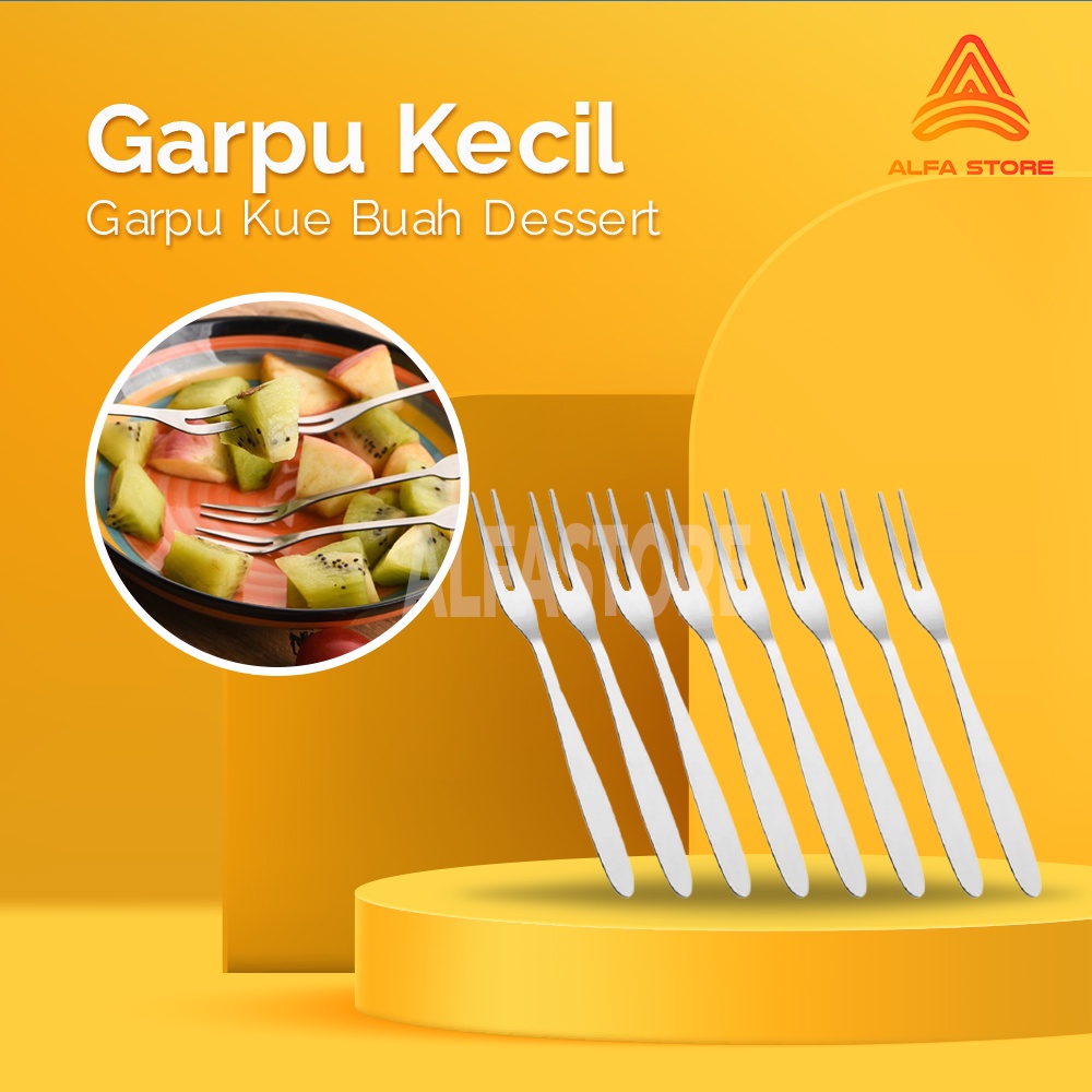 Garpu Kecil Mini Garpu Kue Buah Dessert Stainless Steel