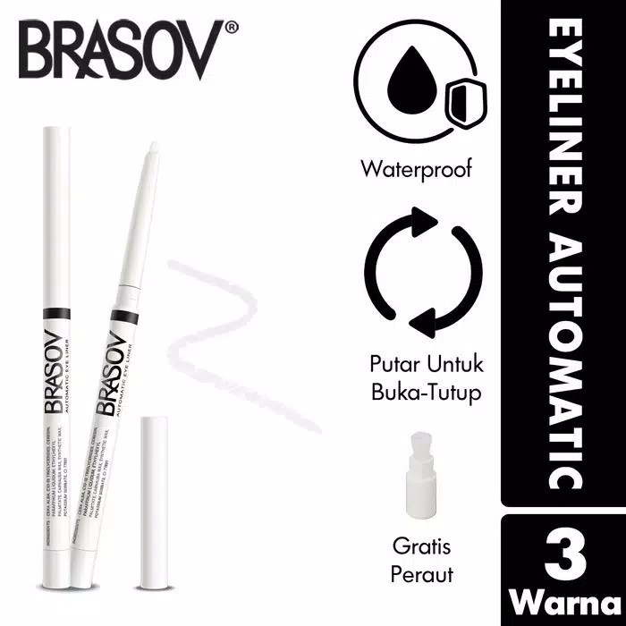 Brasov Eyeliner Auto Matic Putar Waterproof