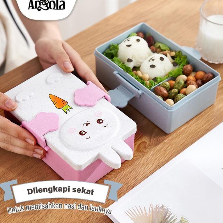 LUNCH BOX KOTAK TEMPAT MAKAN BEKAL MODEL ANIMAL RANTANG PERALATAN