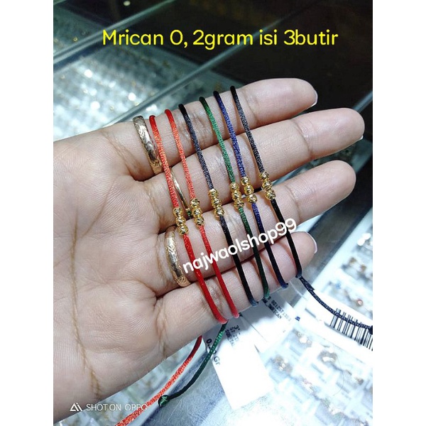 Gelang Mrican Emas tali simpel SemarNusantara
