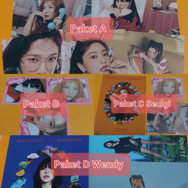 [OFFICIAL] BUNDLE RED VELVET QUEENDOM SPECIAL CARD POTRAIT CARD POSTCARD BOOKMARK