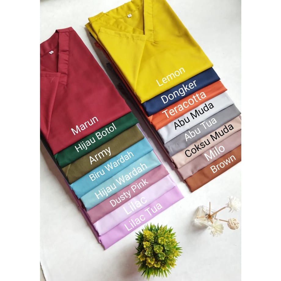Baju Ok / OKA | Baju Jaga Perawat Dokter Petugas Medis LENGAN KARET PANJANG | Bahan Toyobo
