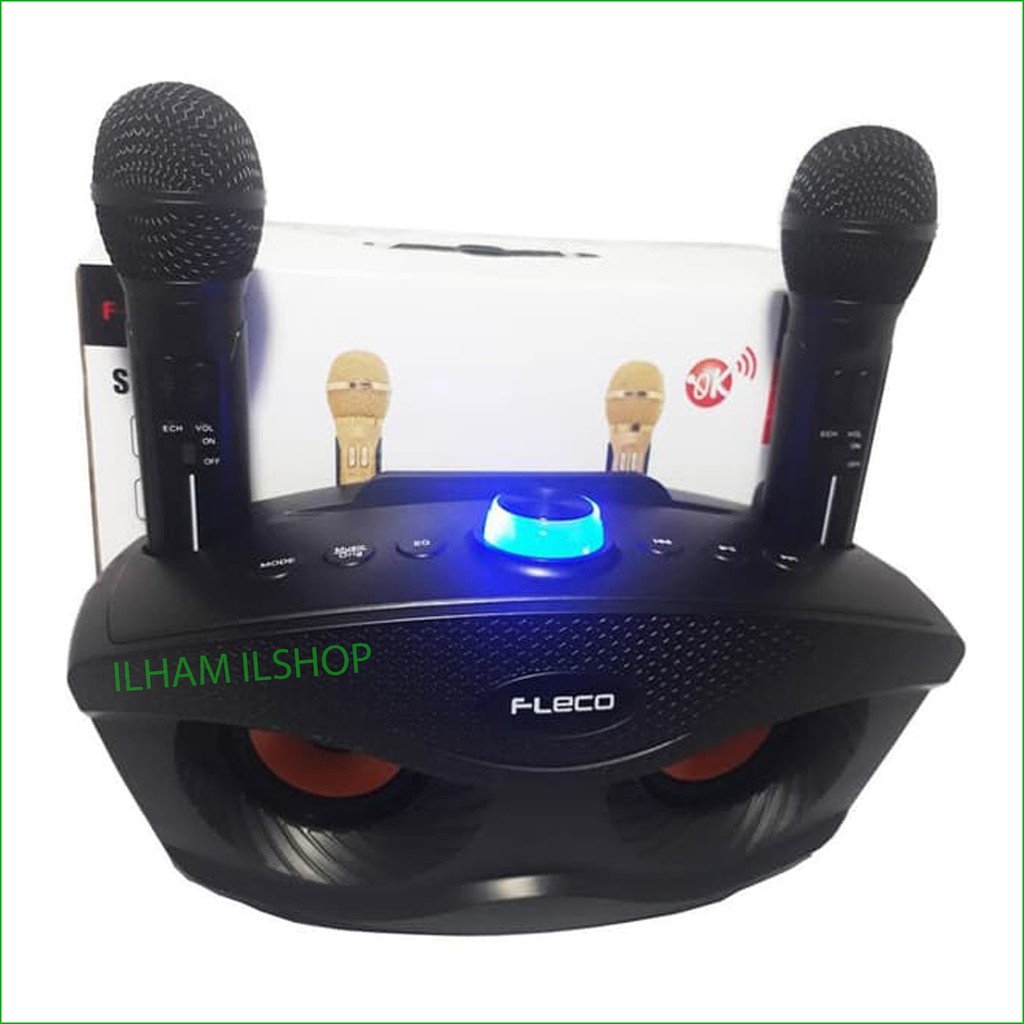 Fleco FL 311 Karaoke Speaker Bluetooth + 2 Microphone Wireless Black