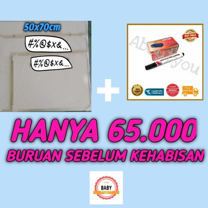 

] PAKET HEMAT WHITE BOARD/PAPAN BOLAK BALIK/BISA SPIDOL DAN KAPUR