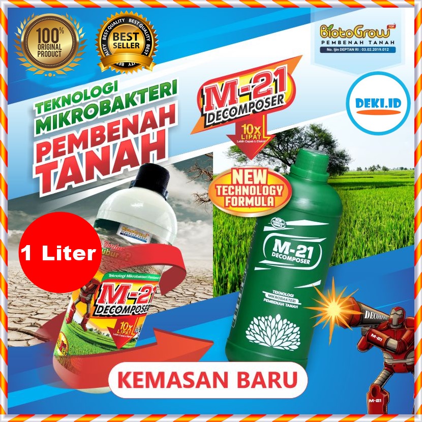 Baru M21 Dekomposer 1 Liter Bio Aktivator Pupuk Organik Cair Decomposer Bioaktivator Kompos
