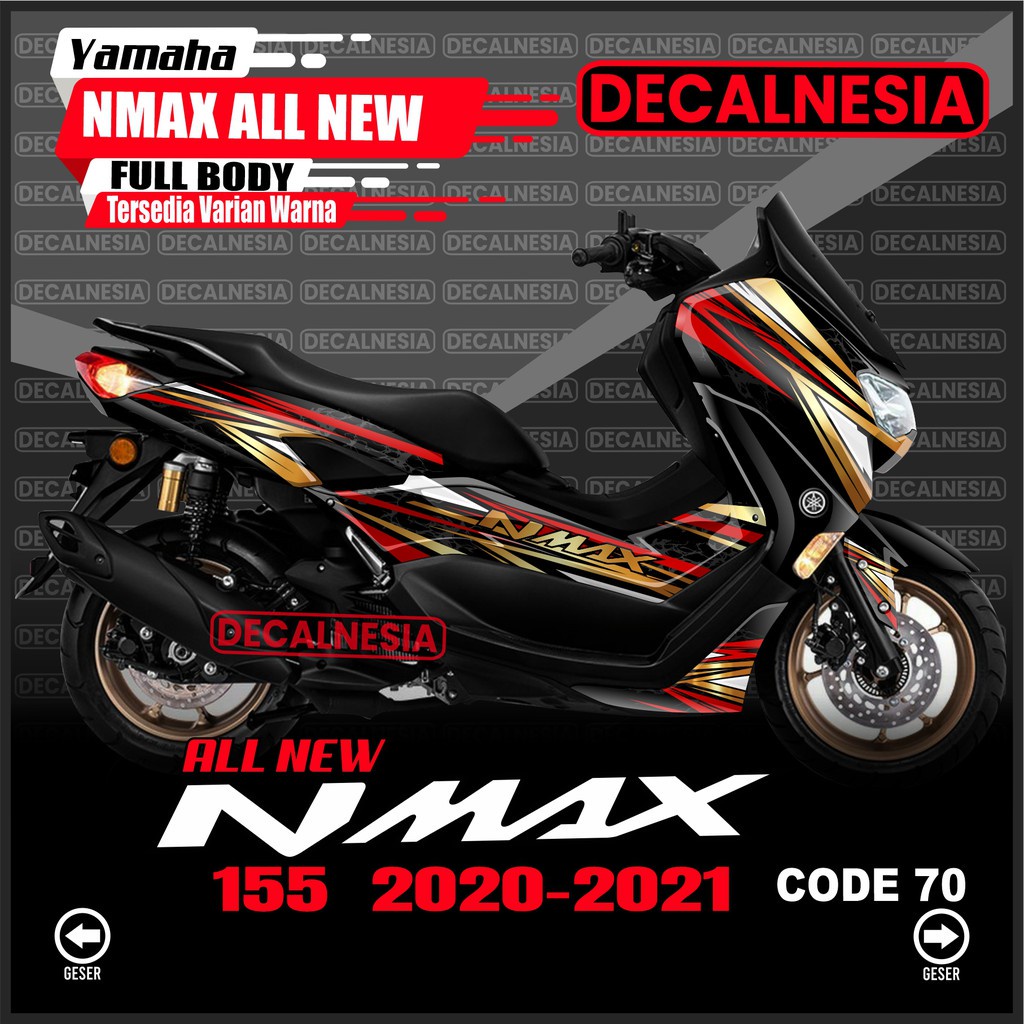 Decal Stiker Nmax New 2021 2022 Full Body 2020 Variasi Facelift Gold Modifikasi Sticker Dekal Connec