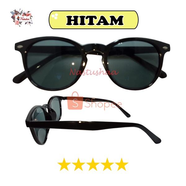Kacamata Hitam Wanita Pria Bingkai Oval Lensa Warna Korea Style Kaca Mata Vincent Fashion Sunglasses Import Unisex FREECASE
