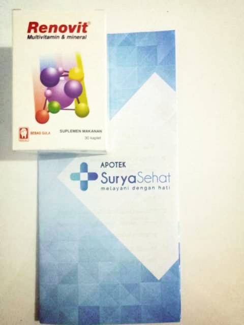 Renovit 1 strip isi 4 kaplet Multivitamin dan Mineral BEBAS GULA Konimex