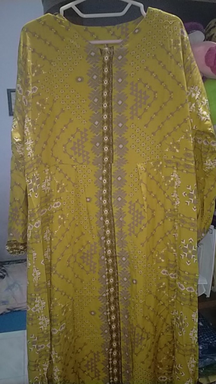 Gamis Maxmara Terbaru Gamis Kombinasi Batik   Home Dress(kuning, Beige, Hitam,navy)