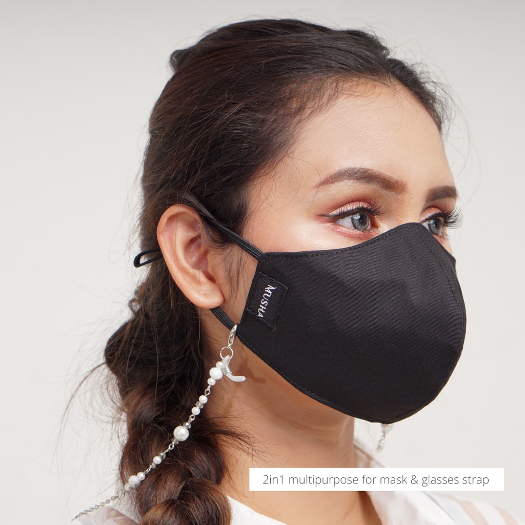 MUSHA Strap Masker - Pearl &amp; Chain | Tali/Strap Masker