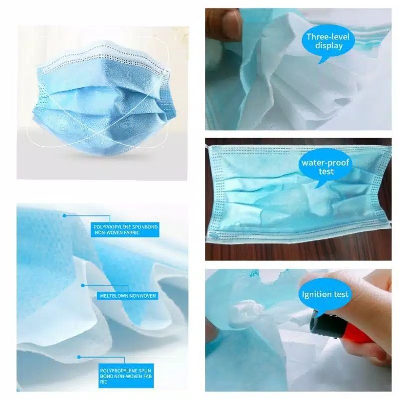 MASKER SENSI MASK 3PLY 3 PLY 50 pcs MASKER MEDIS BNPB / SURGICAL Emboss DISPOSABLE MASKER HIJAB HITAM PUTIH