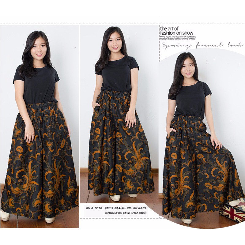 Dwi Celana kulot batik rok panjang wanita jumbo