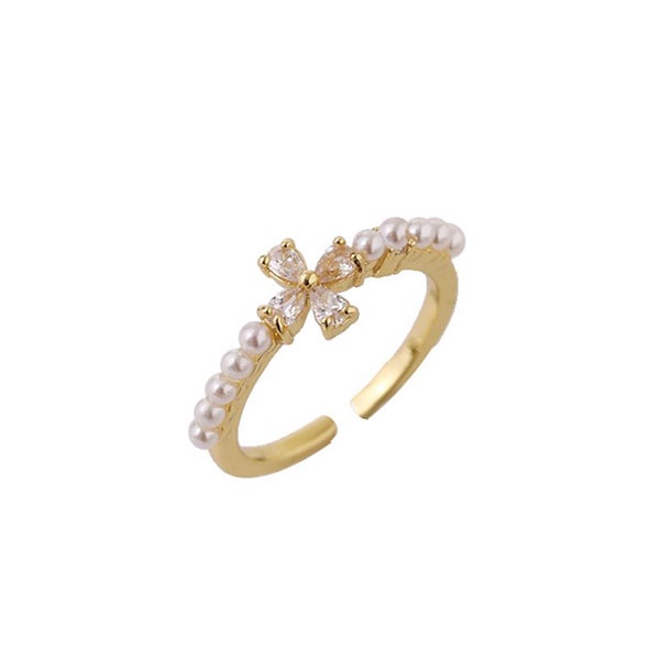 cincin simpel pearl flower simple jci082(1G3)