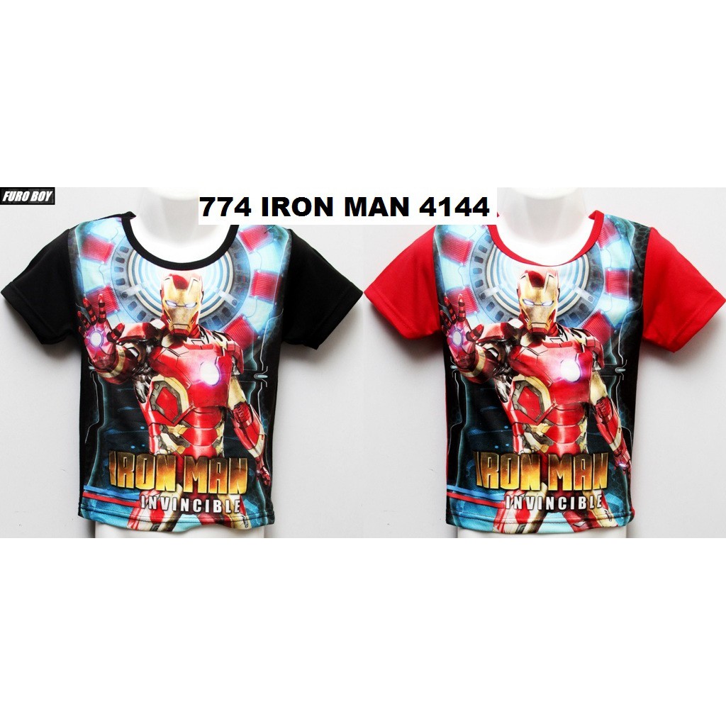 774 iron man 4144 kaos anak laki furo sablon/printing/hadiah/kaos/anak/keren/unik/printing/murah