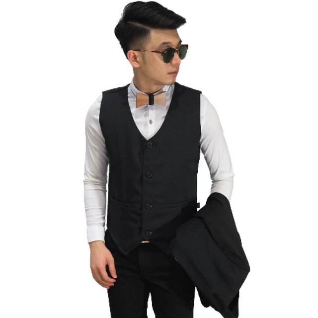 Vest Rompi Formal Pria - Setelan Dalaman Jas Cowok/Groomsmen Wedding Slim Jumbo