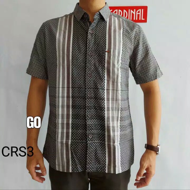 bego CRS CARDINAL KEMEJA CASUAL Hem Pria Pendek Baju Cowok Pakaian Pria