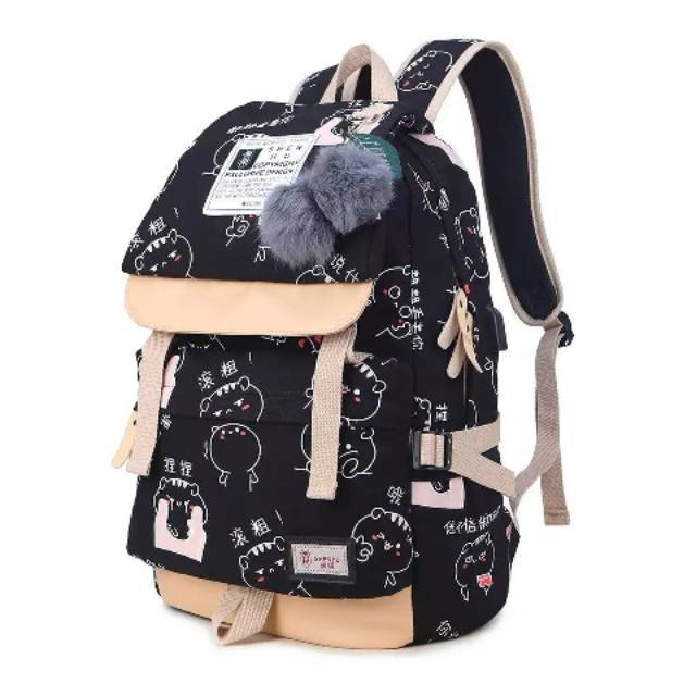 Tas Ransel Anak Motif Animasi Jepang / cat jepang / ransel kucing jepang