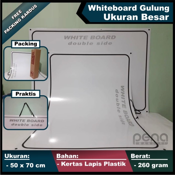 

NEW White Board Portable Besar / Papan Tulis Tempel / Whiteboard Gulung